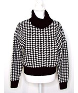 NEW Chunky Knit Houndstooth Turtleneck Crop Sweater RD Style Sz Medium NWT - £28.98 GBP