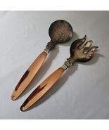 Copper Craft Guild Salad Serving Set Fork Spoon Taunton MA 12” Long Silv... - $12.86