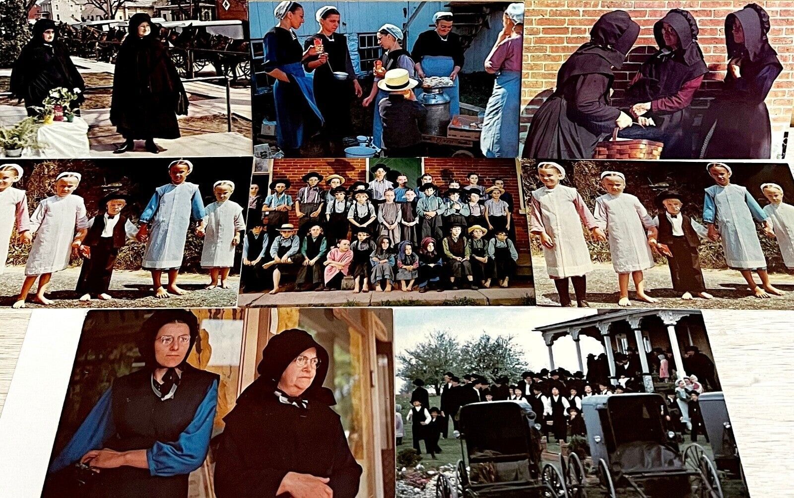 Pennsylvania Dutch Amish Themed Postcards Vintage 1960s Unposted 3.5 x 5.5 - $25.99