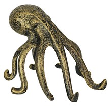 Antique Gold Cast Iron Octopus Phone Holder Stand Decorative Bookend Home Decor - £22.23 GBP