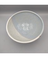 Dip Glazed Large Pottery Bowl Blue Signed By Artist 10&quot;X5.25&quot; Vintage Zi... - $36.06 CAD