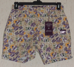 Nwt Womens Gloria Vanderbilt Amanda Floral Print Soft Touch Denim Shorts Size 4 - £22.00 GBP