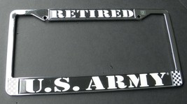 Us Army Retired Chrome Plated License Plate Frame 6X12 Inches Auto Size - £8.71 GBP