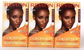 3 Ct Revlon Colorsilk Moisture Rich 56 Deep Red 3D Color Gel Permanent Hair Dye - £23.25 GBP
