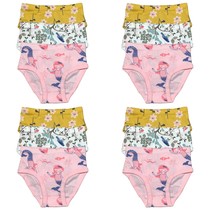 12 PK Toddler Little Girls Cotton Underwear Briefs Kids Panties Mermaid Pattern - £16.78 GBP