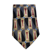 Conte di Milano Necktie Vertical Geometric Pattern 58&quot; x 4&quot; Italian Silk... - $4.75