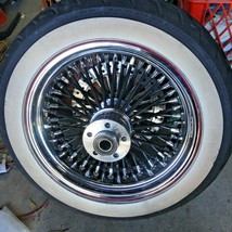 180/65-B16 Wide White 16&quot; Spoke R. Wheel Custom Disc Harley Big Twin - £155.80 GBP