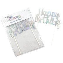 Alpen Happy Birthday Metallic Cake Topper - Iridescent - $28.92