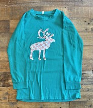 Girls Graphic Design Reindeer Print Christmas Top, Size 12 - New - $5.94