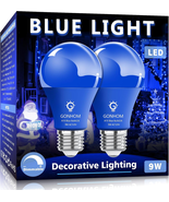 2 Pack A19 LED Blue Light Bulb,9 Watt Blue Lights Equivalent 100 Watt Co... - €8,67 EUR