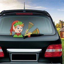 Cute elf waving wiper decals pvc window wiper stickers rear windshield car stickers and thumb200