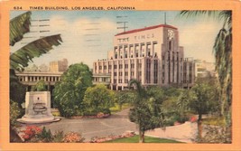CA Los Angeles Times Building #64 Linen Postcard Newspaper Building 1953 C42 - £4.96 GBP