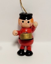 Vintage 1960s Japan Christmas Ornament Drummer Boy 1.75&quot; Handmade Hand Painted - £12.65 GBP