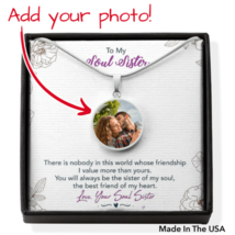 To Sister Personalized My Soul Sister Stainless Steel or 18k Gold Circle Pendan - £49.32 GBP+