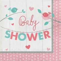 Hello Baby Baby Shower Lunch Napkins Paper 16 Pack Girl Baby Shower Decorations - £12.64 GBP