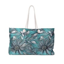 Weekender Bag, Green Floral, Large Weekender Bag, Beach Bag - £38.22 GBP