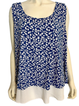 Karen Kane Blue and White Spotted Sleeveless Tunic Top, Women&#39;s Size 3X - £18.93 GBP