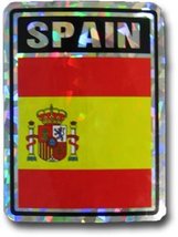 K&#39;s Novelties Wholesale Lot 6 Spain Spanish Country Flag Reflective Deca... - $8.88