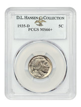 1935-D 5C Pcgs MS66+ Ex: D.L. Hansen - £1,105.24 GBP
