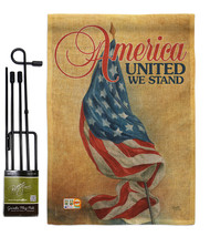 America United Burlap - Impressions Decorative Metal Garden Pole Flag Set GS1110 - £26.60 GBP