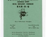 Johnnie Monaghan Bar B Q Comic Menu Fort Worth Texas 1950&#39;s - £19.29 GBP