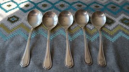 Set of 5 Reed and Barton Hepplewhite-Plain Round Soup Spoon 5.25&quot; 113.31g - £131.65 GBP