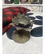 Handmade Lotus Shaped Antique Golden brass Tealight Holder - $470.41 MXN