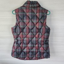 Eddie Bauer Goose Down Womens Sz Medium Puffer Plaid Vest Sleeveless Snap &amp; Zip - £27.69 GBP