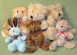 Hershey&#39;s Lot Of 6 Chocolate Plush Stuffed Animals Bunny Bears Advertising - £14.37 GBP
