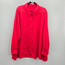 Catherines Red Rhinestone Button Down Blouse Top Shirt Plus 4XL - $15.00