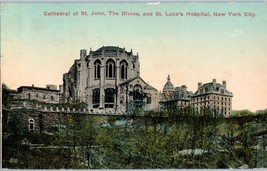 Cathedral of St. John the Divine and St. Luke&#39;s Hospital New York Postcard - £8.84 GBP