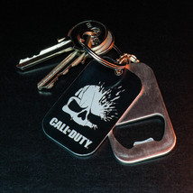 Call of Duty Skull Logo Dog Tag Metal Key Chain Bottle Opener NEW Sealed... - $9.47