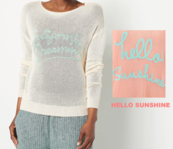 Laurie Felt Lightweight Sweater with Summer Motif- HELLO SUNSHINE, XL  A499895 - £30.06 GBP