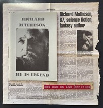 Richard Matheson: He Is Legend 1984 Bio-Bibliography Mark Rathbun &amp; Obituary VF - £30.97 GBP