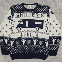 Ugly Christmas Sweater Mens 2XL Blue Shitters Full Pullover Long Sleeve ... - $29.65