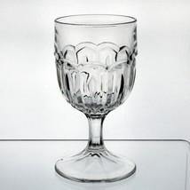McKee Eureka Goblet, Antique Flint Glass c.1866 EAPG 6 1/8&quot; Excellent - £47.90 GBP