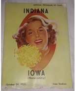 1953 Iowa Hawkeyes vs. Indiana Football Game Program, Oct. 24th 1953 Hom... - £44.83 GBP