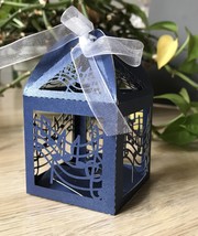 100pcs Pearl Navy Blue Musical custom Gift Packaging Boxes,laser cut gift boxes - £27.17 GBP