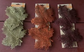 Glittery Plastic Maple Leaf Decorations w/Metal Clips 6PK Fall Autumn Decoration - £31.64 GBP