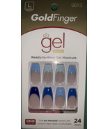 GoldFinger Full Cover Nails Press On Nails Gel Glam Design Nails Long GD13 - $16.05 CAD