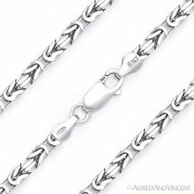 925 Italy Sterling Silver 2.7mm Byzantine Link Italian Chain Necklace w/ Rhodium - £72.72 GBP+