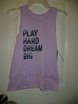 Athletic Works Girls Racer Back Tank Top Large (10-12) Play Hard Dream Big New - £8.52 GBP