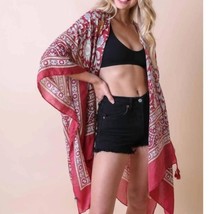 Leto touch of morocco tapestry tassel boho kimono wrap shawl size One Size - $30.69