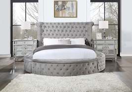 ACME Gaiva Eastern King Bed w/Storage, Gray Velvet BD00966EK - $1,966.14