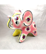 Baby Elephant Porcelain Dish Sink Pad Holder Pink and Yellow Flower Prin... - £6.89 GBP