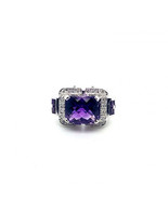 Bellari 18K White Gold Amethyst and Diamond Ring Size 7 - €2.514,65 EUR