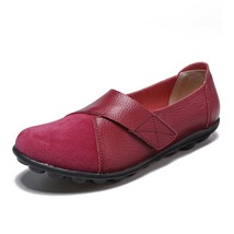 Woman Genuine Leather Shoes Flats Loafers Shoes wine red 40 - £18.34 GBP