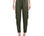 Time and Tru Women&#39;s Mid Rise Satin Cargo Jogger Pants 27&quot; Inseam, Size ... - $25.73