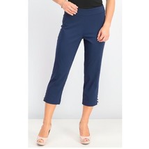 JM Collection Womens XL Intrepid Blue Cutout Elastic Waist Capri Pants N... - $24.49