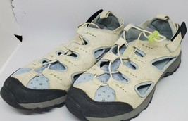 Lands End Ladies Size 8B Water Hiking Sandals 191511 Tan Light Blue Khaki - £15.71 GBP